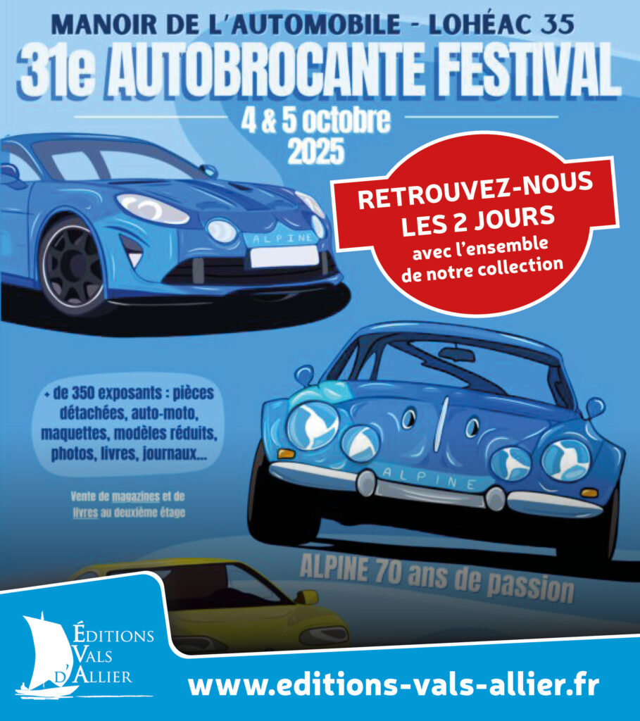 Affiche éditions vals d'allier - Festival Autobrocante 4-5 octobre 2025 - Lohéac Bretagne 